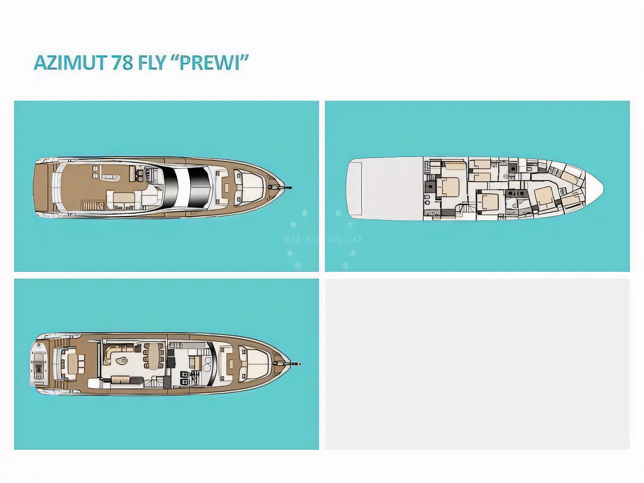 Interior of Azimut 78 Fly motoryacht with 5 cabins Croatia yacht charter