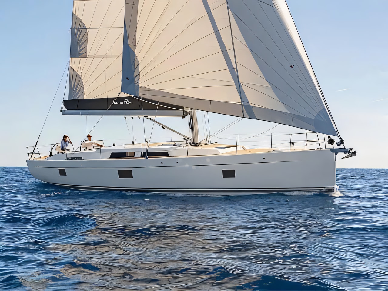 Exterior overview of Hanse 508 sail boat for charter from Seget Donji Marina Baotic in the Split sailing area Croatia