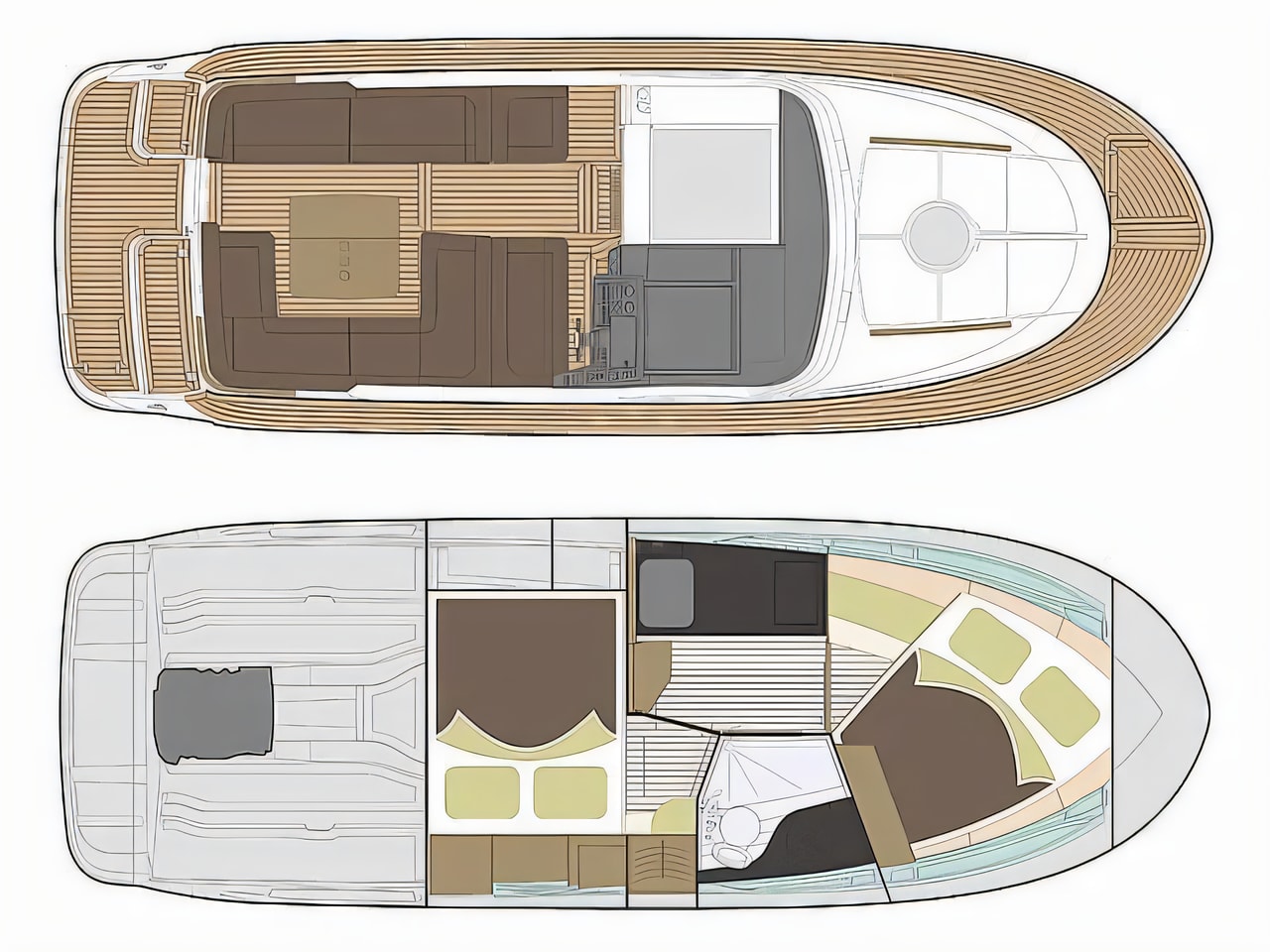 Interior of Marex 310 Sun Cruiser motor boat with 2 cabins Croatia yacht charter