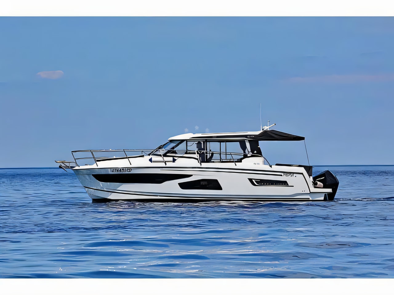 Exterior overview of Merry Fisher 1095 motor boat for charter from Zadar Marina Borik in the Zadar sailing area Croatia