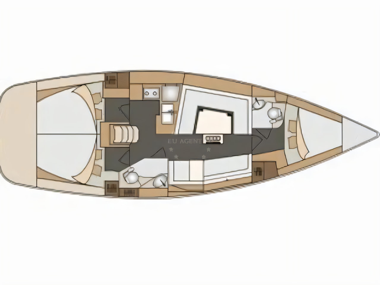 Interior of Elan 40 Impression sail boat with 3 cabins Croatia yacht charter