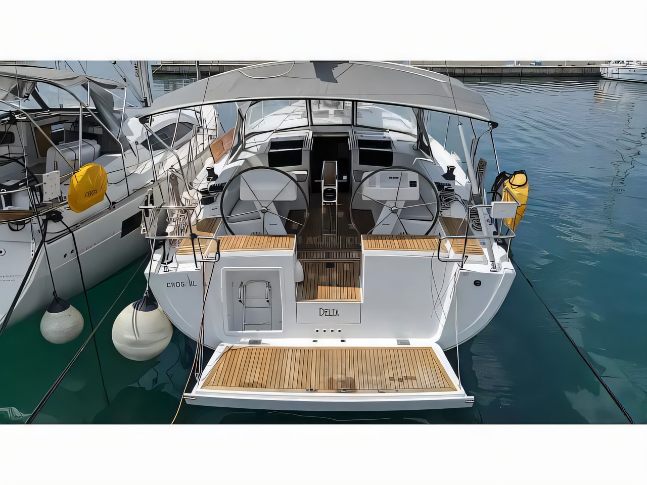 Exterior overview of Hanse 458 sail boat for charter from Vinodolski Novi Marina in the Istria / Kvarner sailing area Croatia