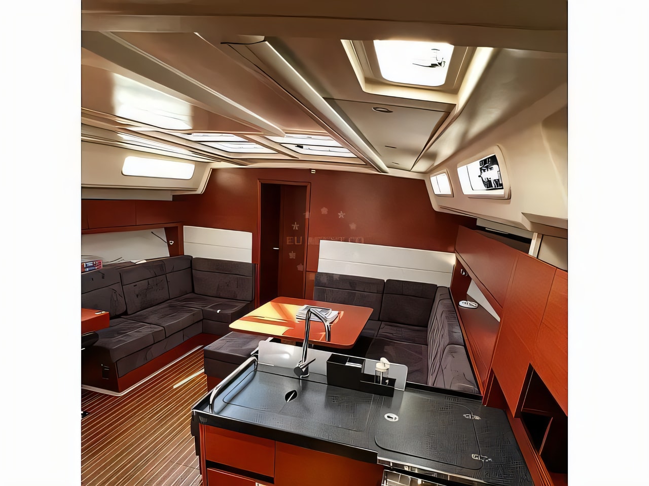 Layout of Hanse 458 sail boat with 4 cabins Croatia yacht charter