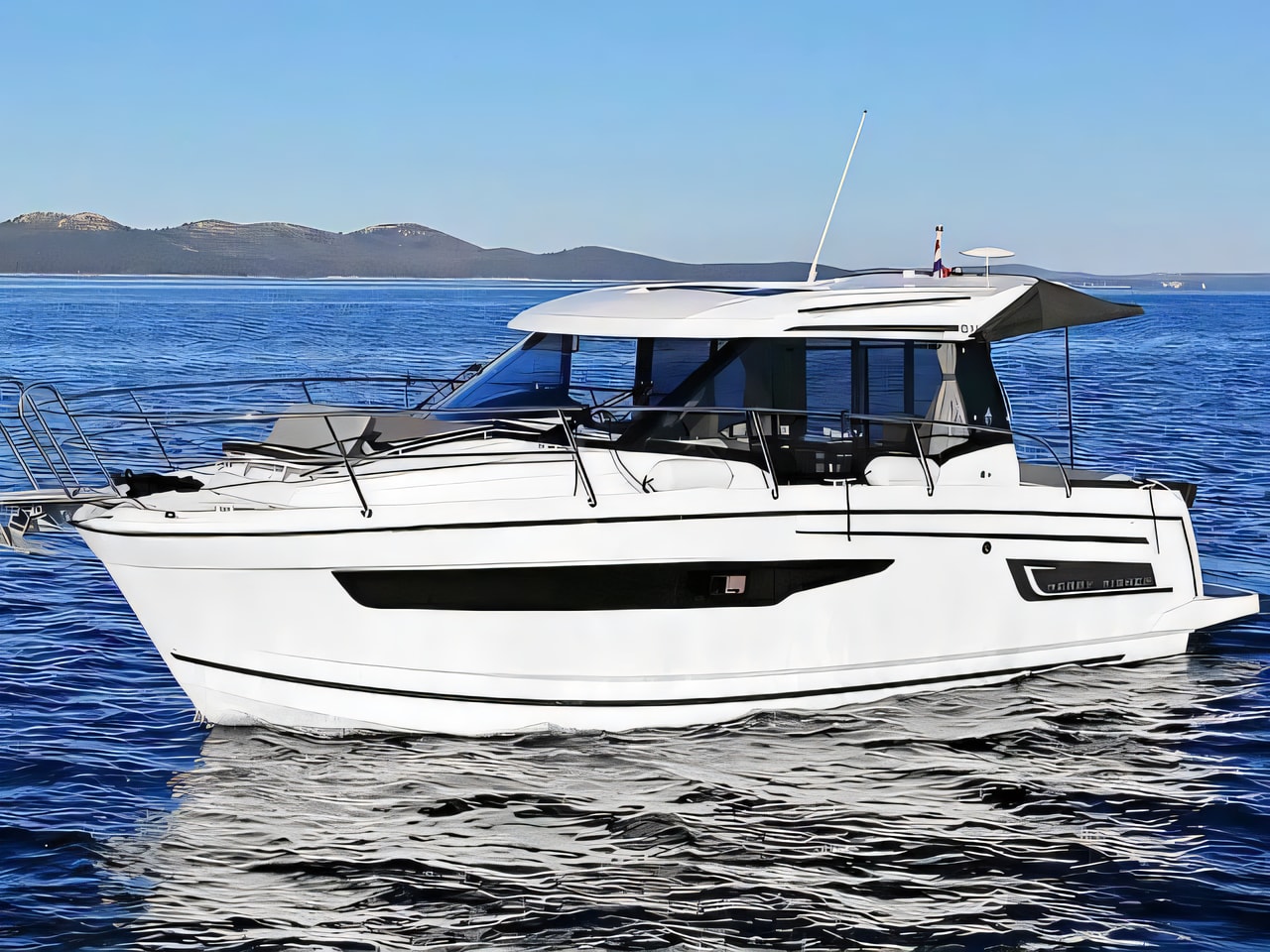 Exterior overview of Merry Fisher 895 motor boat for charter from Zadar Marina Zadar in the Zadar sailing area Croatia