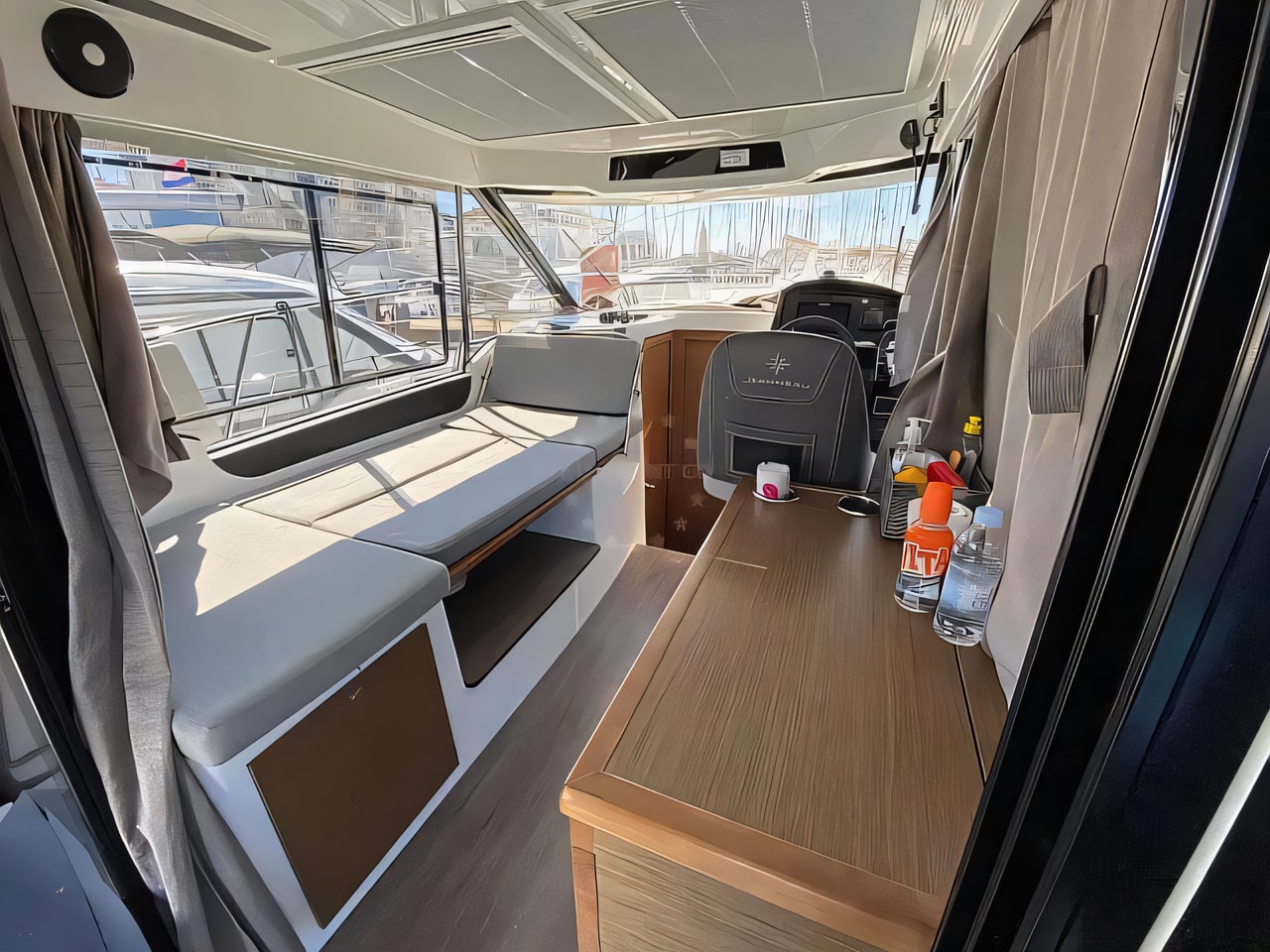 Layout of Merry Fisher 895 motor boat with 2 cabins Croatia yacht charter