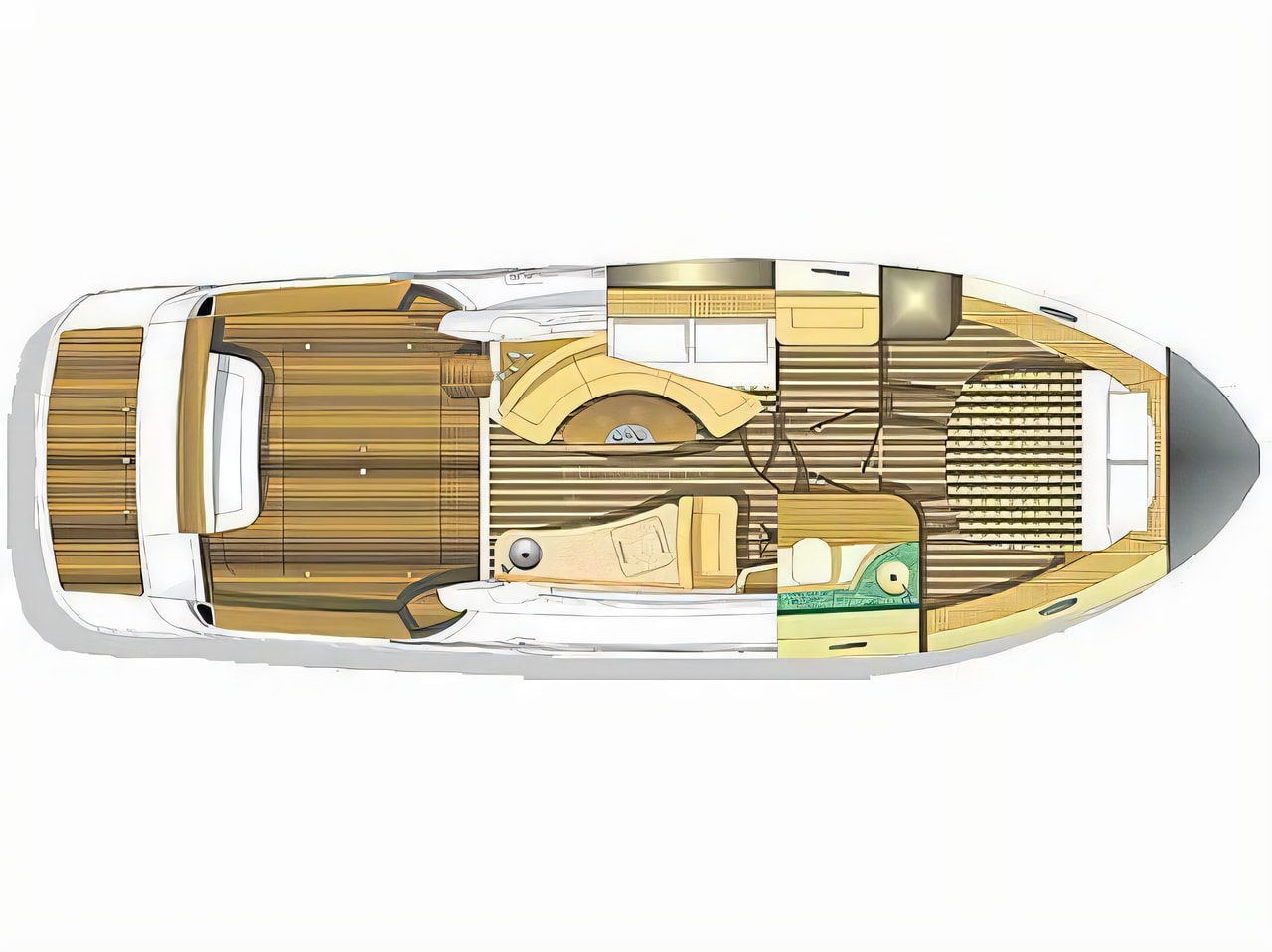 Interior of Sessa Dorado 32 / 36 motor boat with 2 cabins Croatia yacht charter