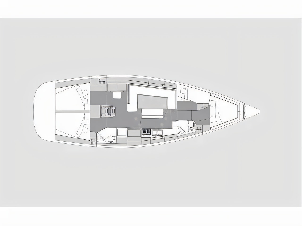 Interior of Elan Impression 45.1 sail boat with 4 cabins Croatia yacht charter