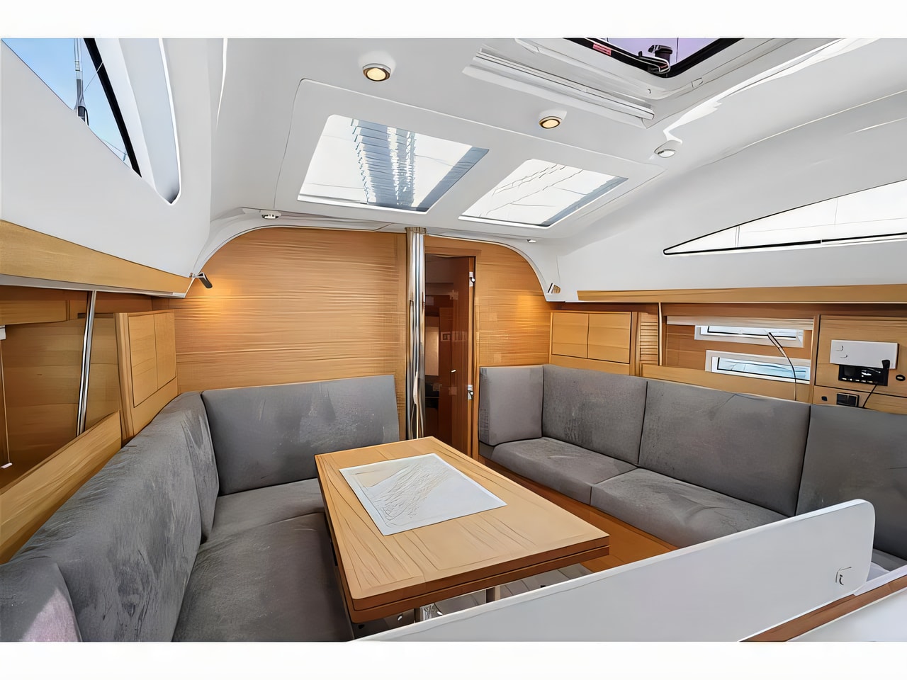 Layout of Elan Impression 40.1 sail boat with 3 cabins Croatia yacht charter