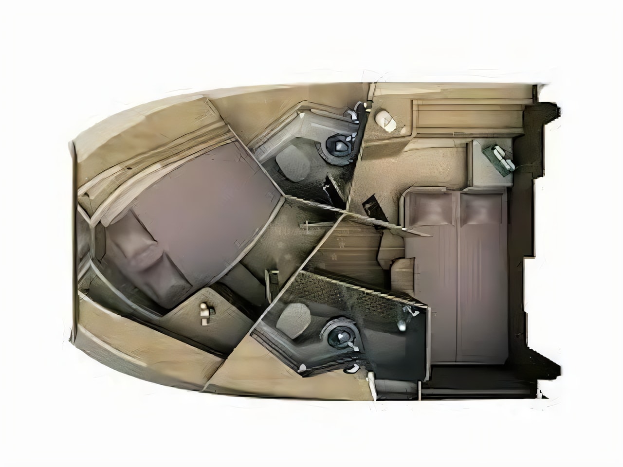 Interior of Adriana 36 motor boat with 2 cabins Croatia yacht charter