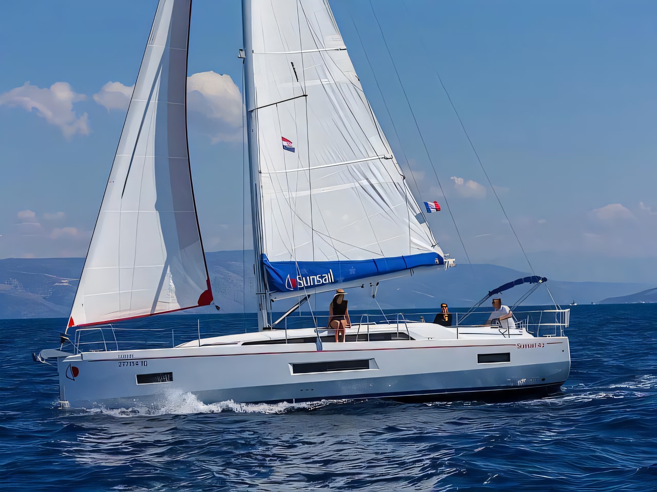 Exterior overview of Sunsail 42 sail boat for charter from Agana Marina in the Split sailing area Croatia