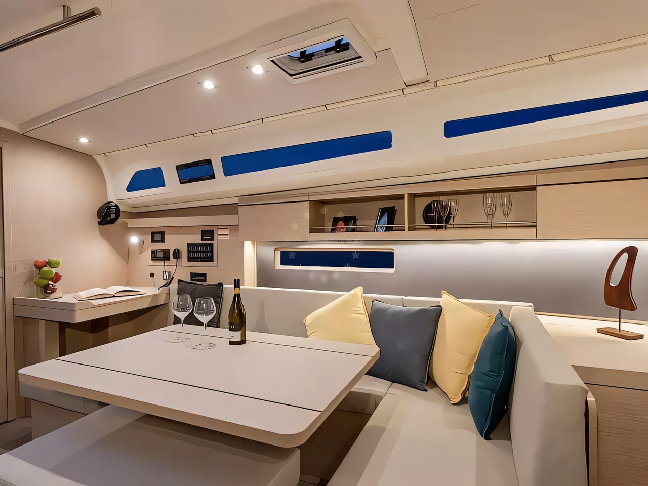 Layout of Sunsail 42 sail boat with 3 cabins Croatia yacht charter