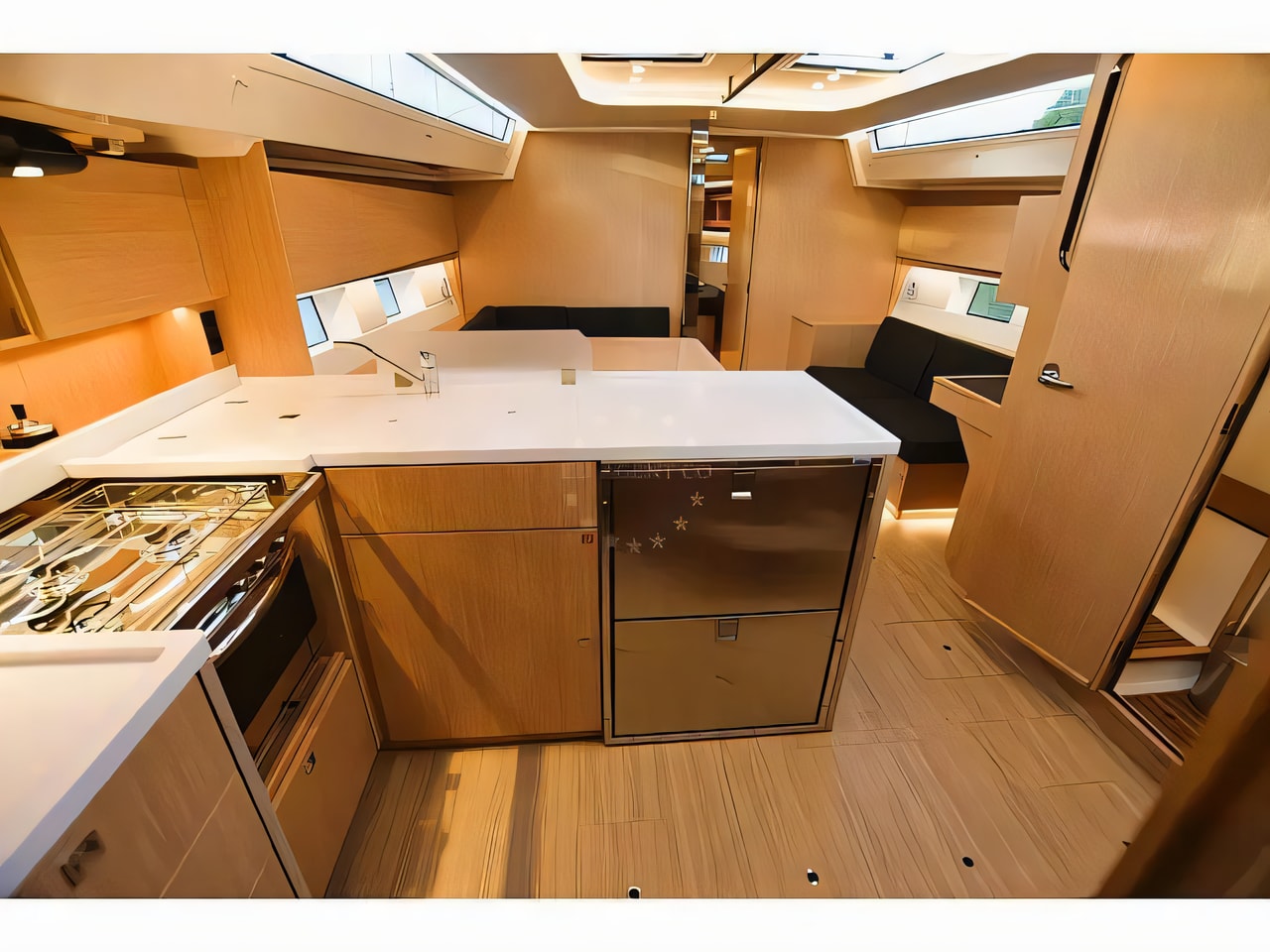 Layout of Bavaria C45 Style sail boat with 3 cabins Croatia yacht charter