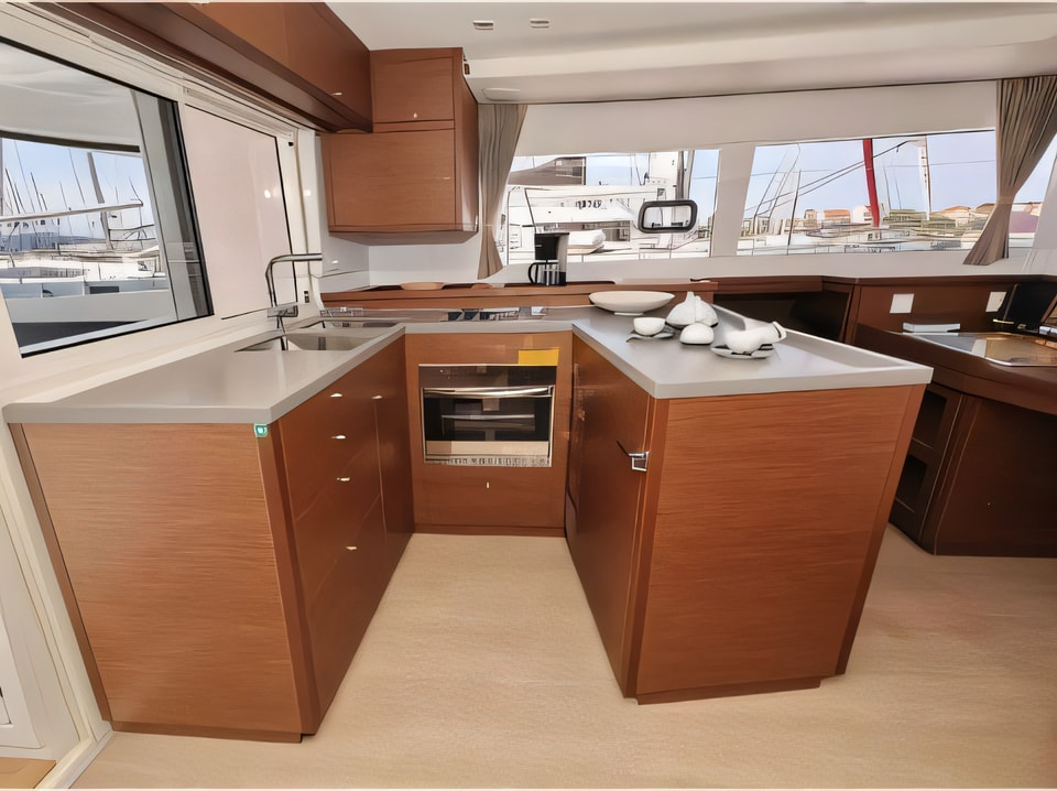 Interior of Lagoon 450 Sport catamaran with 6 cabins Croatia yacht charter