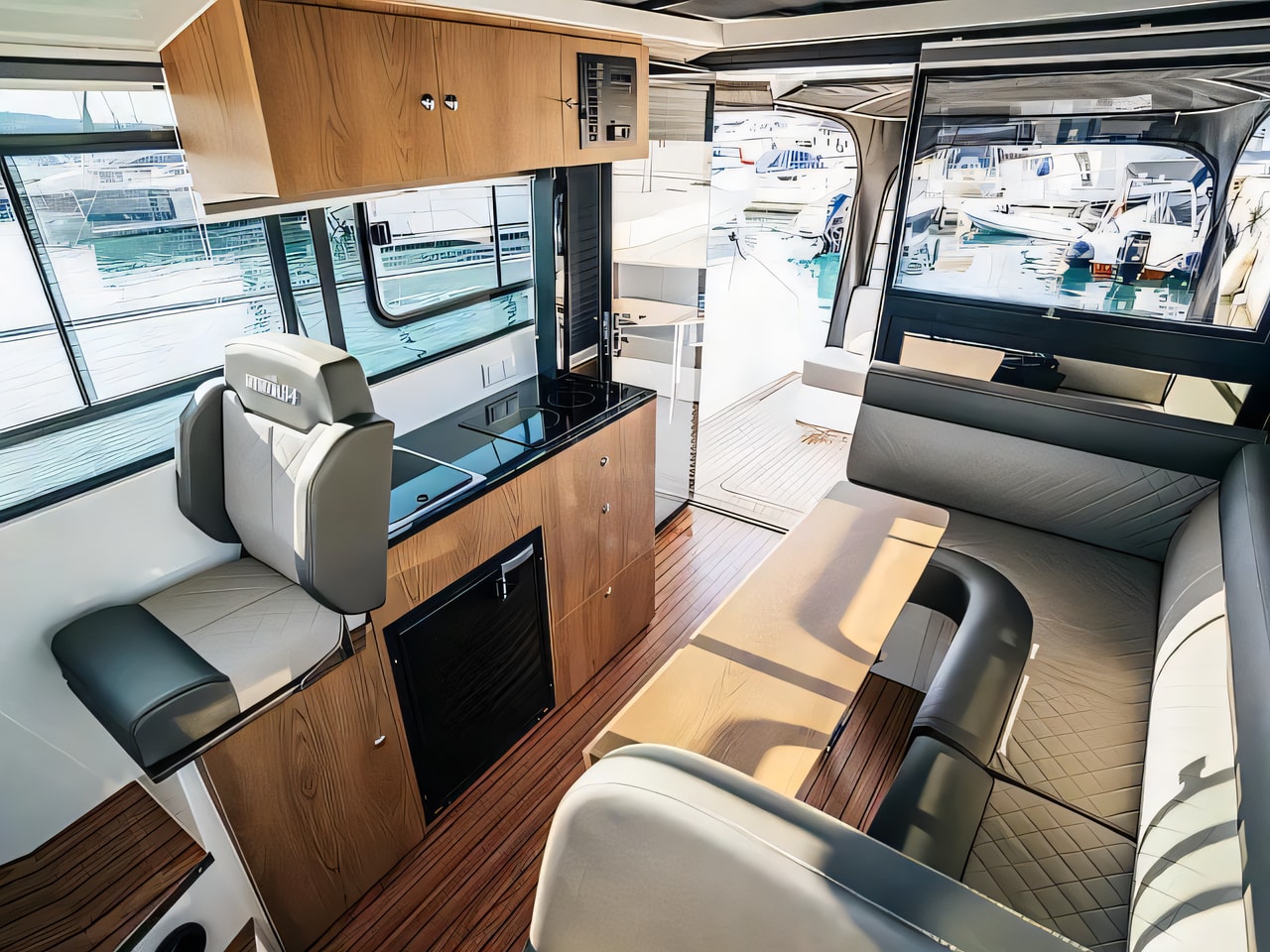 Layout of Nikhen Aqua Sun 34 motor boat with 2 cabins Croatia yacht charter