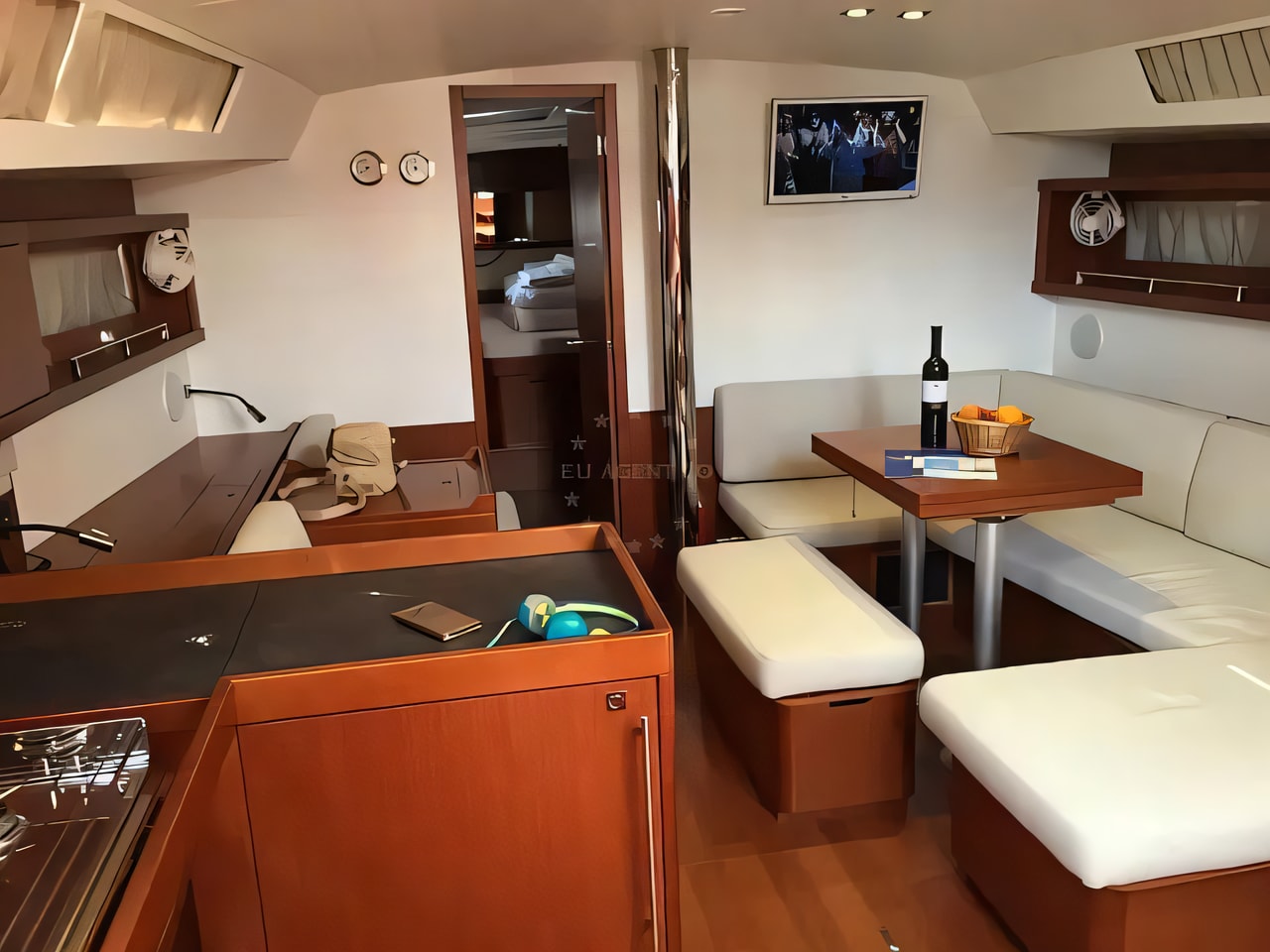 Layout of Oceanis 45 M sail boat with 3 cabins Croatia yacht charter