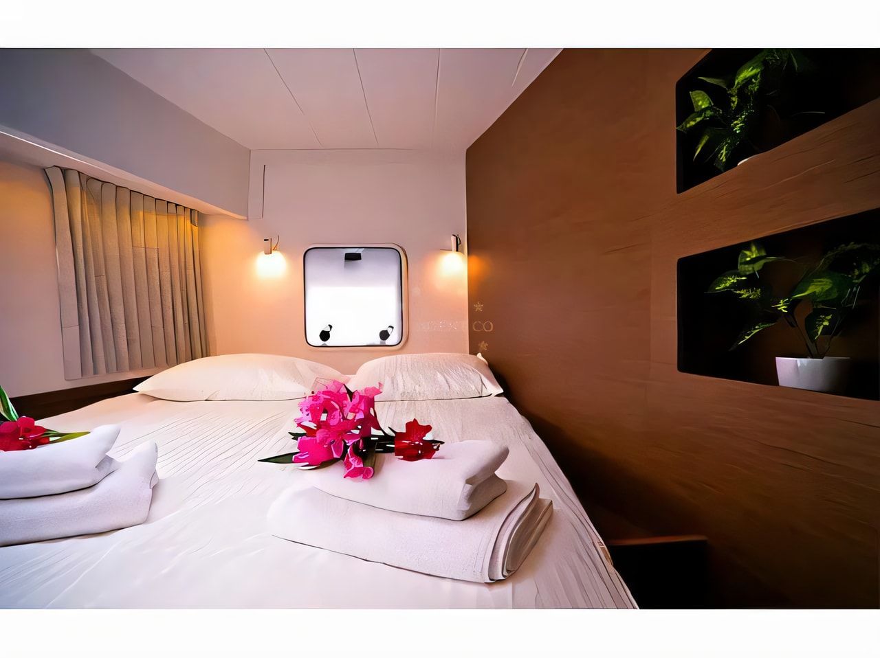 Layout of Lagoon 42 catamaran with 3 cabins Croatia yacht charter