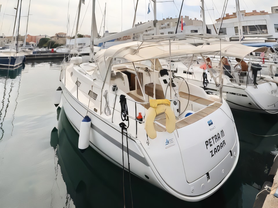 Exterior overview of Bavaria 36 Cruiser sail boat for charter from Zadar Marina Zadar in the Zadar sailing area Croatia