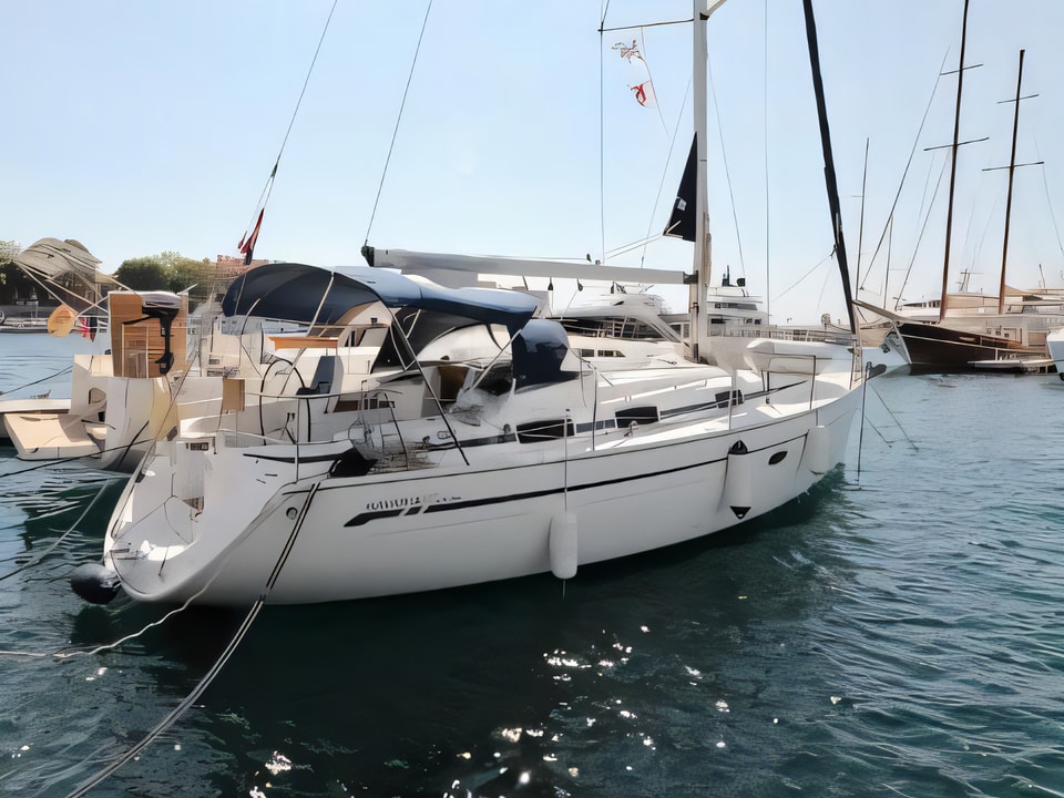 Exterior overview of Bavaria 37 Cruiser sail boat for charter from Zadar Marina Zadar in the Zadar sailing area Croatia