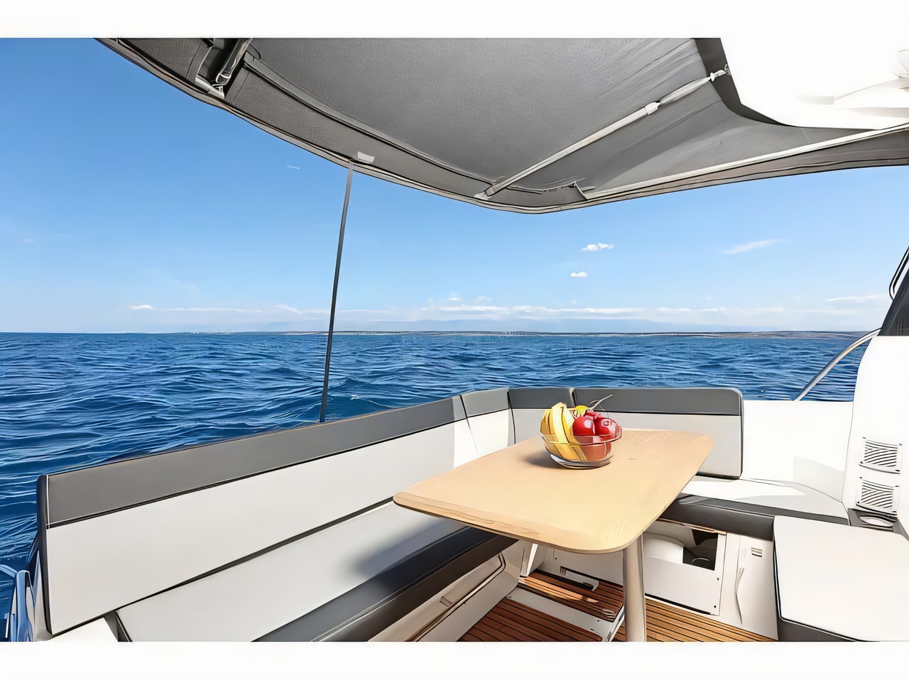 Interior of Merry Fisher 1095 motor boat with 3 cabins Croatia yacht charter