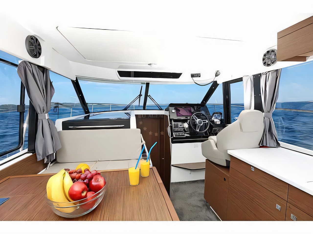 Layout of Merry Fisher 1095 motor boat with 3 cabins Croatia yacht charter