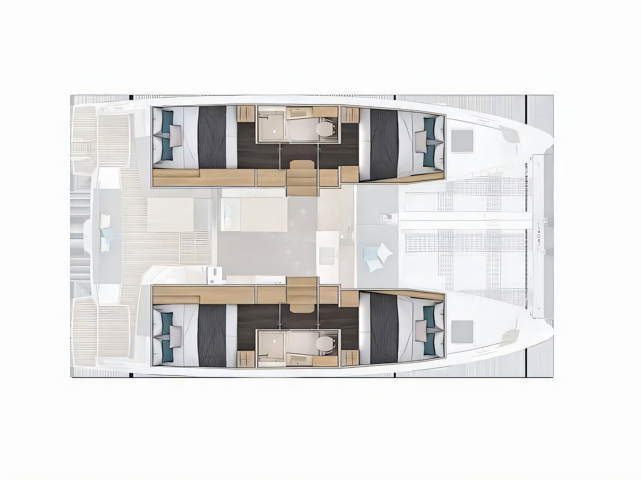 Interior of Lagoon 38 catamaran with 6 cabins Croatia yacht charter