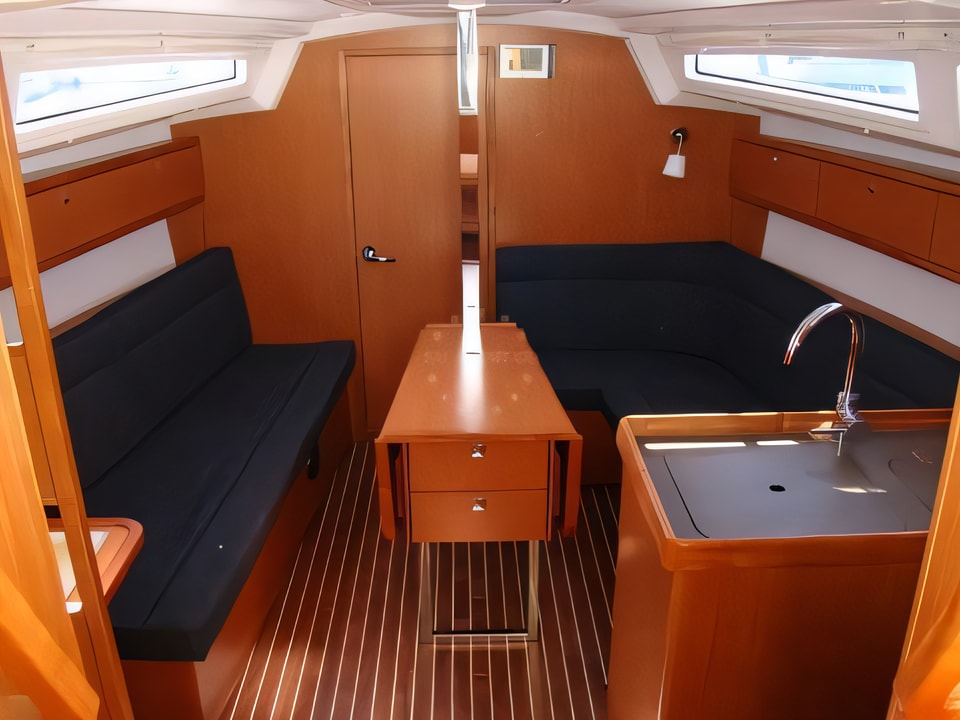 Interior of Bavaria 33 Cruiser sail boat with 2 cabins Croatia yacht charter