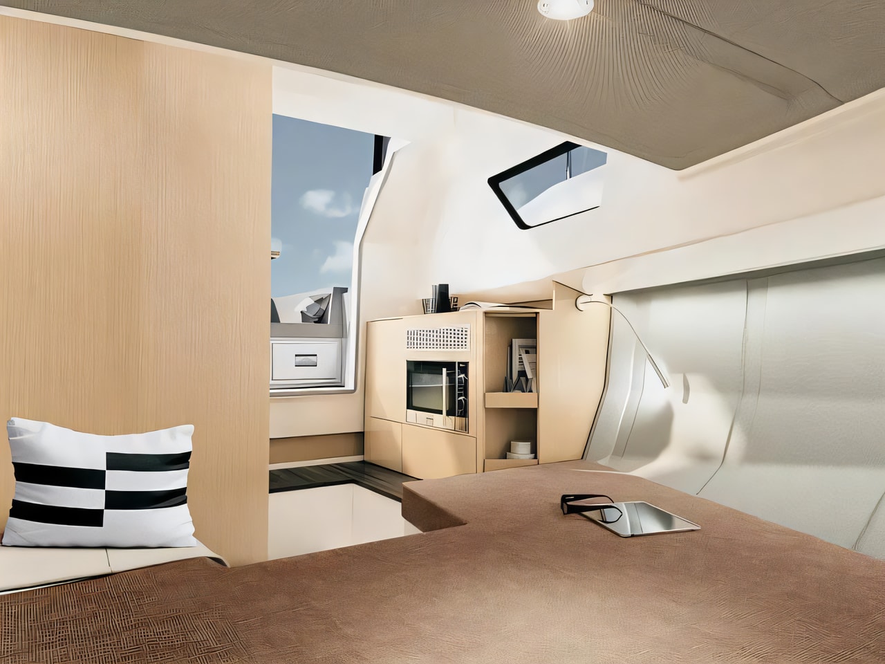 Layout of Ryck 280 motor boat with 1 cabins Croatia yacht charter