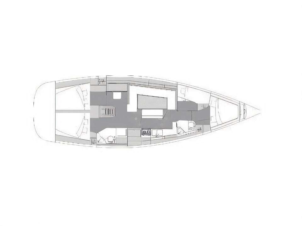 Layout of Elan 45.1 Impression sail boat with 4 cabins Croatia yacht charter