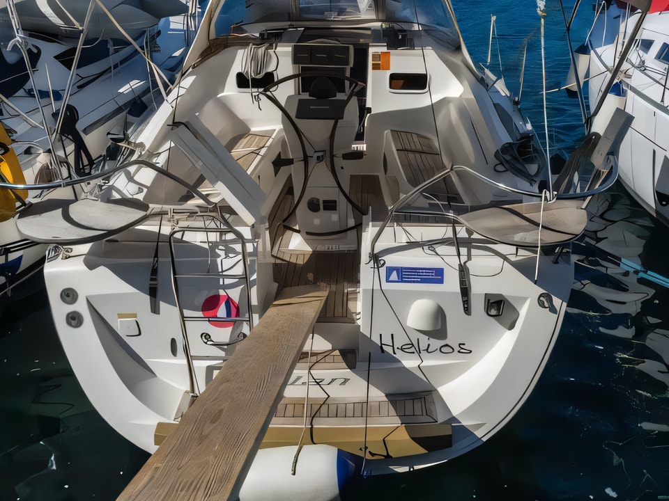 Exterior overview of Elan 344 Impression sail boat for charter from Mali Losinj in the Istria / Kvarner sailing area Croatia