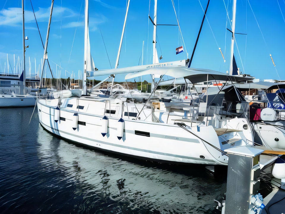 Exterior overview of Bavaria Cruiser 50 sail boat for charter from Biograd Sangulin in the Zadar sailing area Croatia