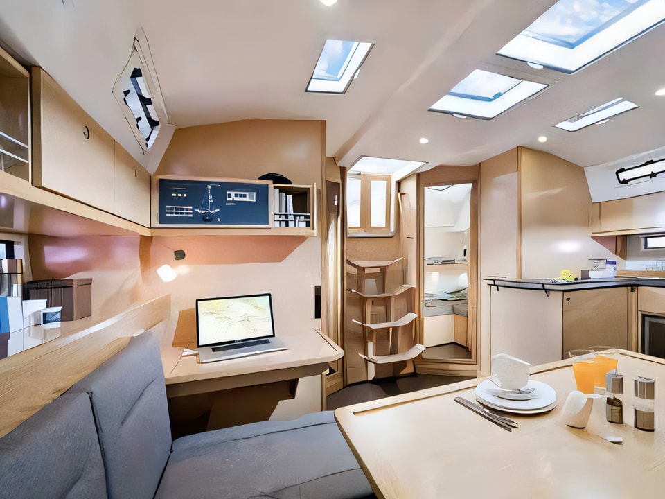 Interior of Bavaria Cruiser 45 sail boat with 4 cabins Croatia yacht charter