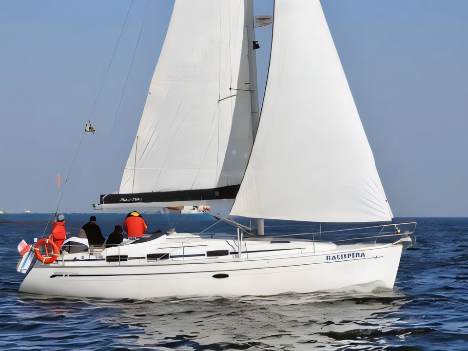 Exterior overview of Bavaria Cruiser 37 sail boat for charter from Biograd Sangulin in the Zadar sailing area Croatia