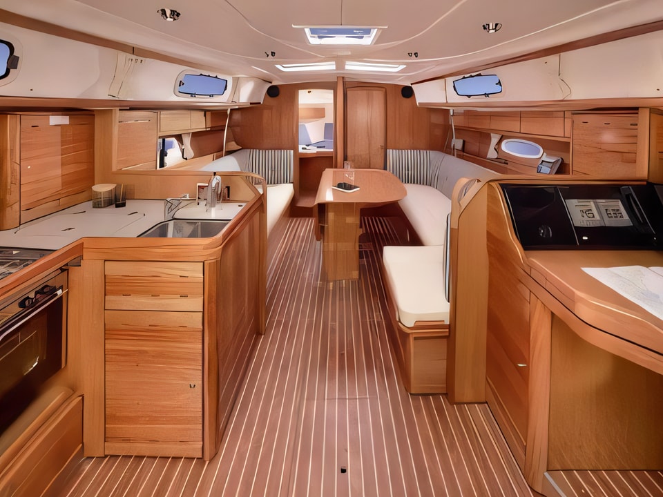 Interior of Bavaria Cruiser 37 sail boat with 3 cabins Croatia yacht charter