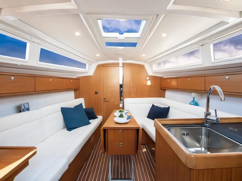 Interior of Bavaria Cruiser 33 sail boat with 2 cabins Croatia yacht charter