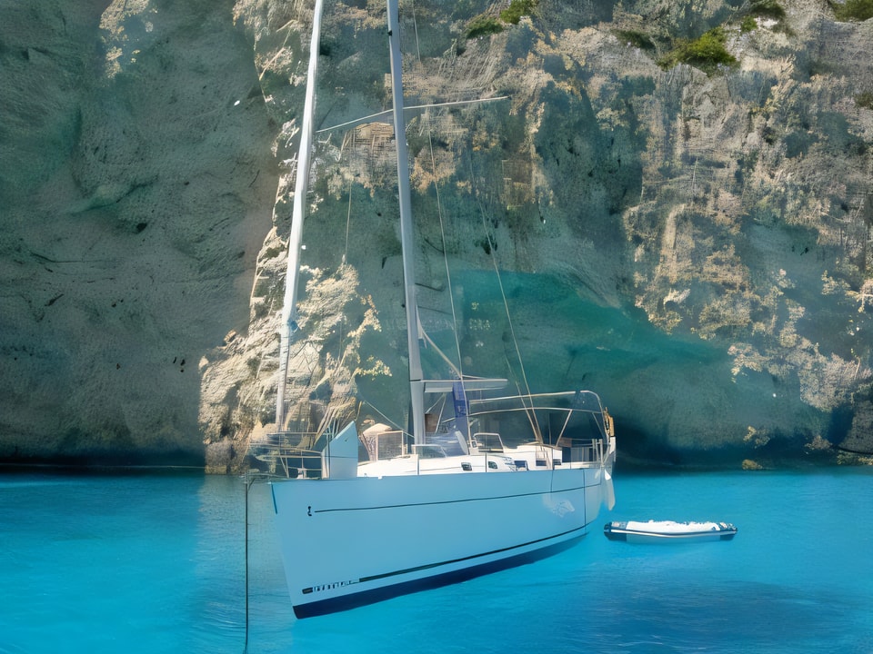 Exterior overview of Cyclades 50.5 sail boat for charter from SCT Marina Trogir in the Split sailing area Croatia