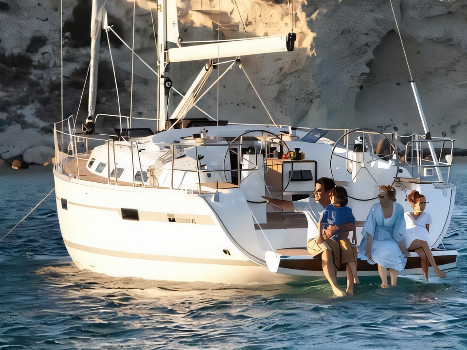 Exterior overview of Bavaria Cruiser 40 sail boat for charter from Trogir ACI Marina in the Split sailing area Croatia