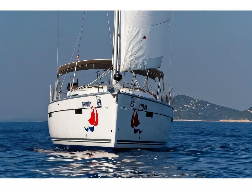 Exterior overview of Bavaria Cruiser 41 sail boat for charter from Murter Marina Hramina in the Sibenik sailing area Croatia