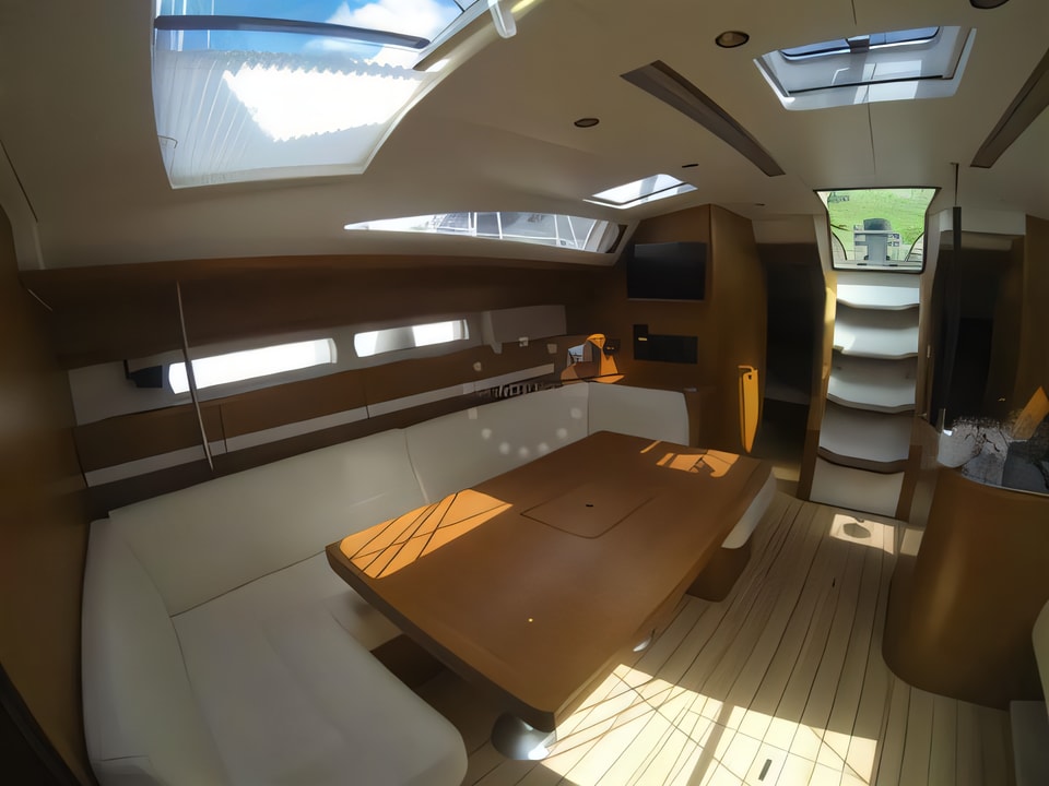 Interior of Jeanneau 53 sail boat with 6 cabins Croatia yacht charter