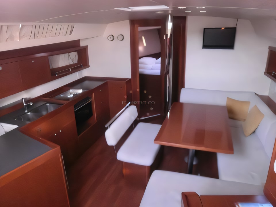 Interior of Oceanis 45 sail boat with 4 cabins Croatia yacht charter