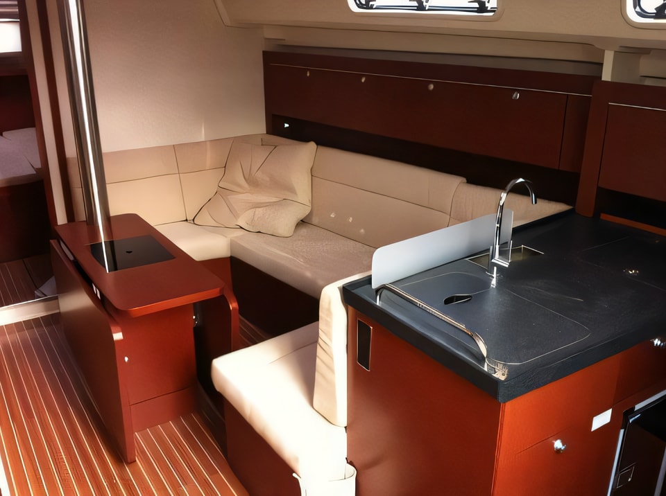 Interior of Hanse 415 sail boat with 3 cabins Croatia yacht charter