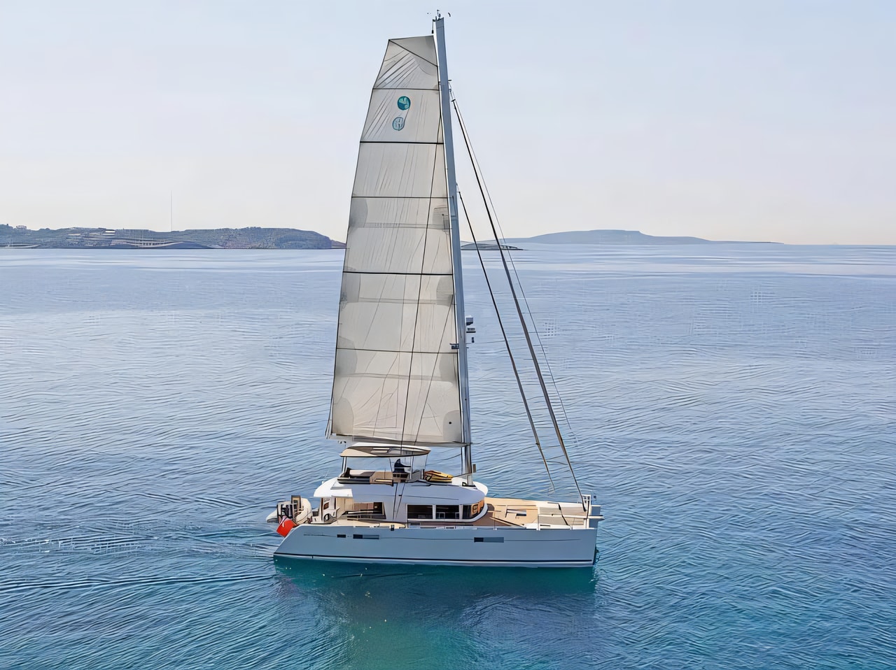 Exterior overview of Lagoon 560 catamaran for charter from Agana Marina in the Split sailing area Croatia
