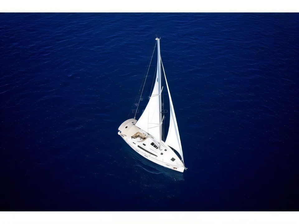 Exterior overview of Bavaria Cruiser 41 sail boat for charter from Murter Marina Hramina in the Sibenik sailing area Croatia