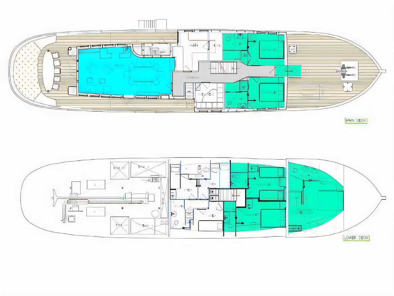 Interior of Gulet Gallant motoryacht with 5 cabins Croatia yacht charter