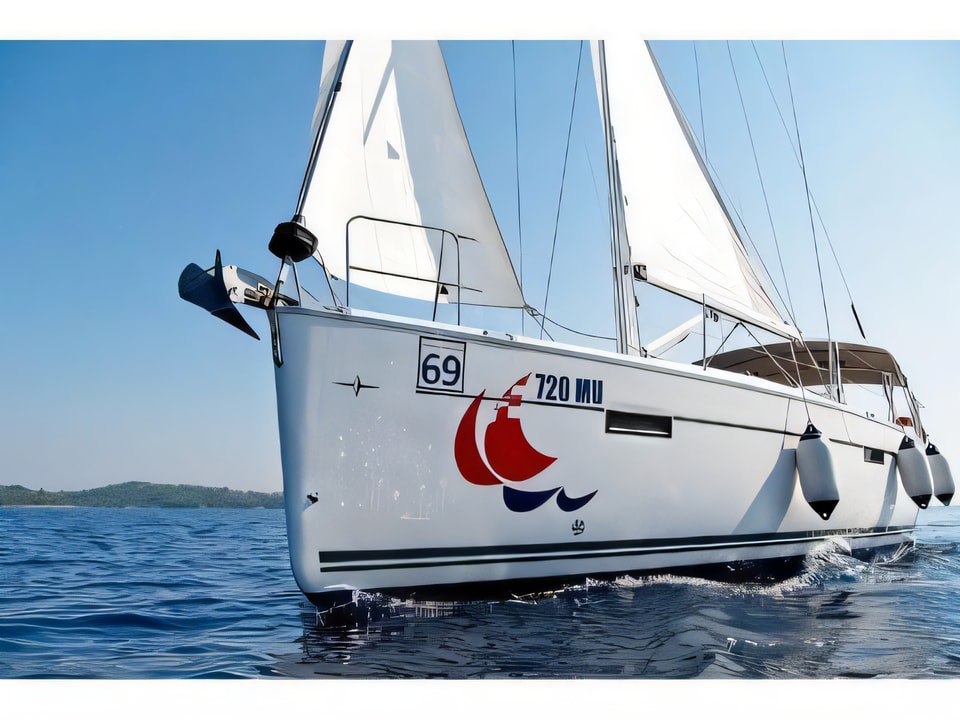 Exterior overview of Bavaria Cruiser 41 sail boat for charter from Murter Marina Hramina in the Sibenik sailing area Croatia
