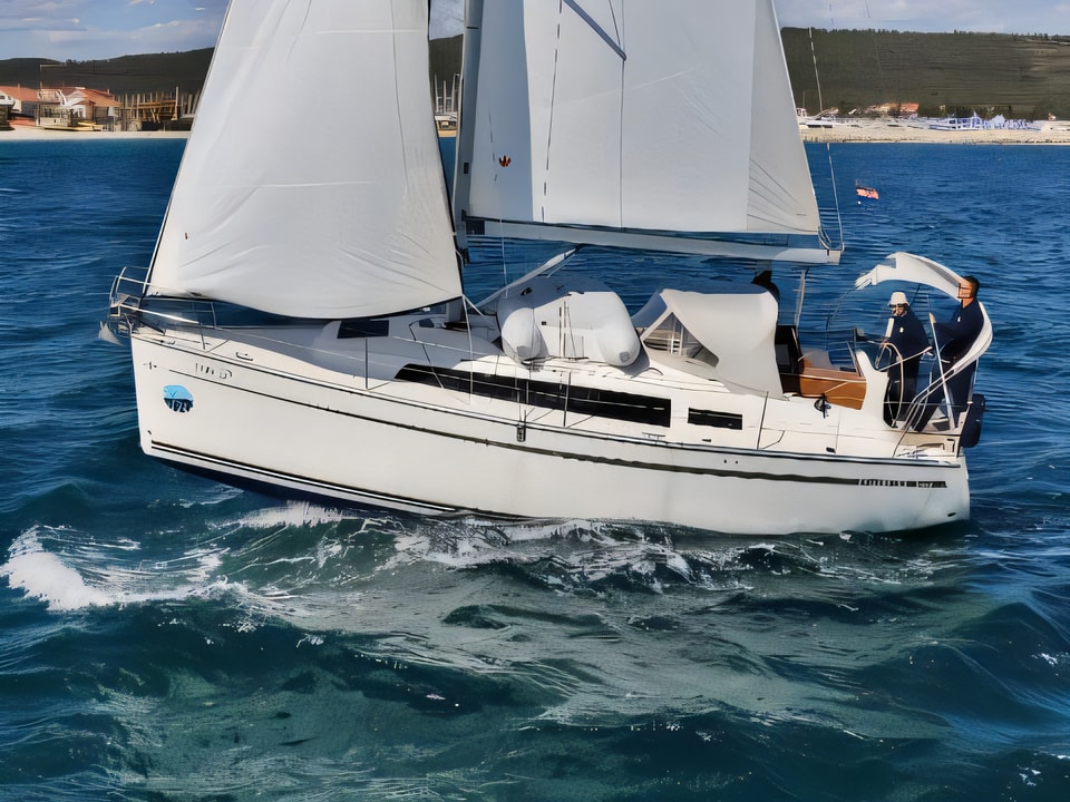 Exterior overview of BAVARIA C 33 sail boat for charter from Sukosan Marina Dalmacija in the Zadar sailing area Croatia
