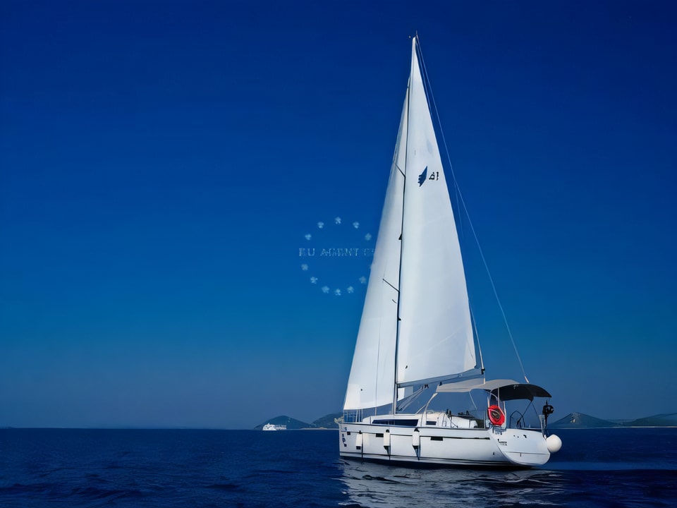 Exterior overview of Bavaria Cruiser 41 sail boat for charter from Murter Marina Hramina in the Sibenik sailing area Croatia