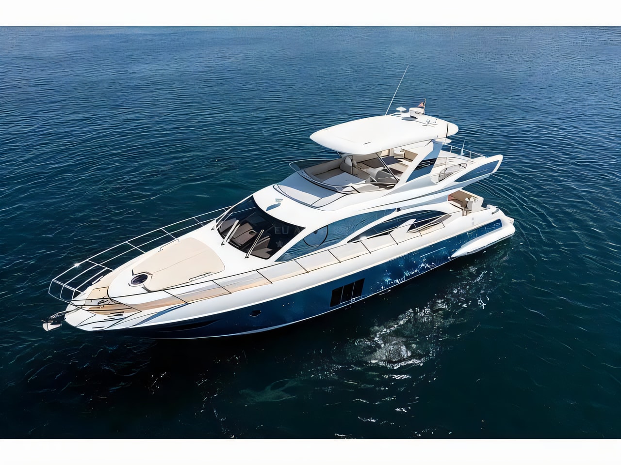 Exterior overview of Azimut 60 motoryacht for charter from Sibenik Marina Mandalina in the Sibenik sailing area Croatia