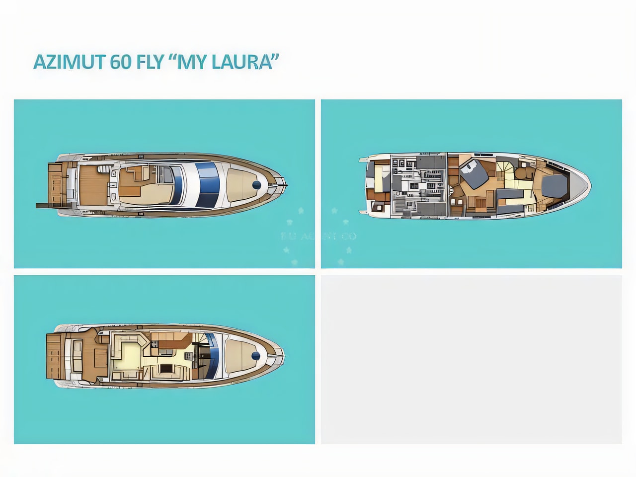 Interior of Azimut 60 motoryacht with 3 cabins Croatia yacht charter