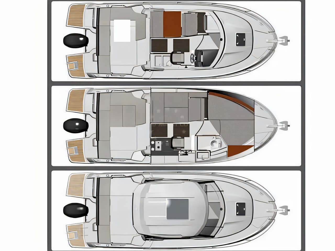 Interior of Merry Fisher 795 motor boat with 1 cabins Croatia yacht charter