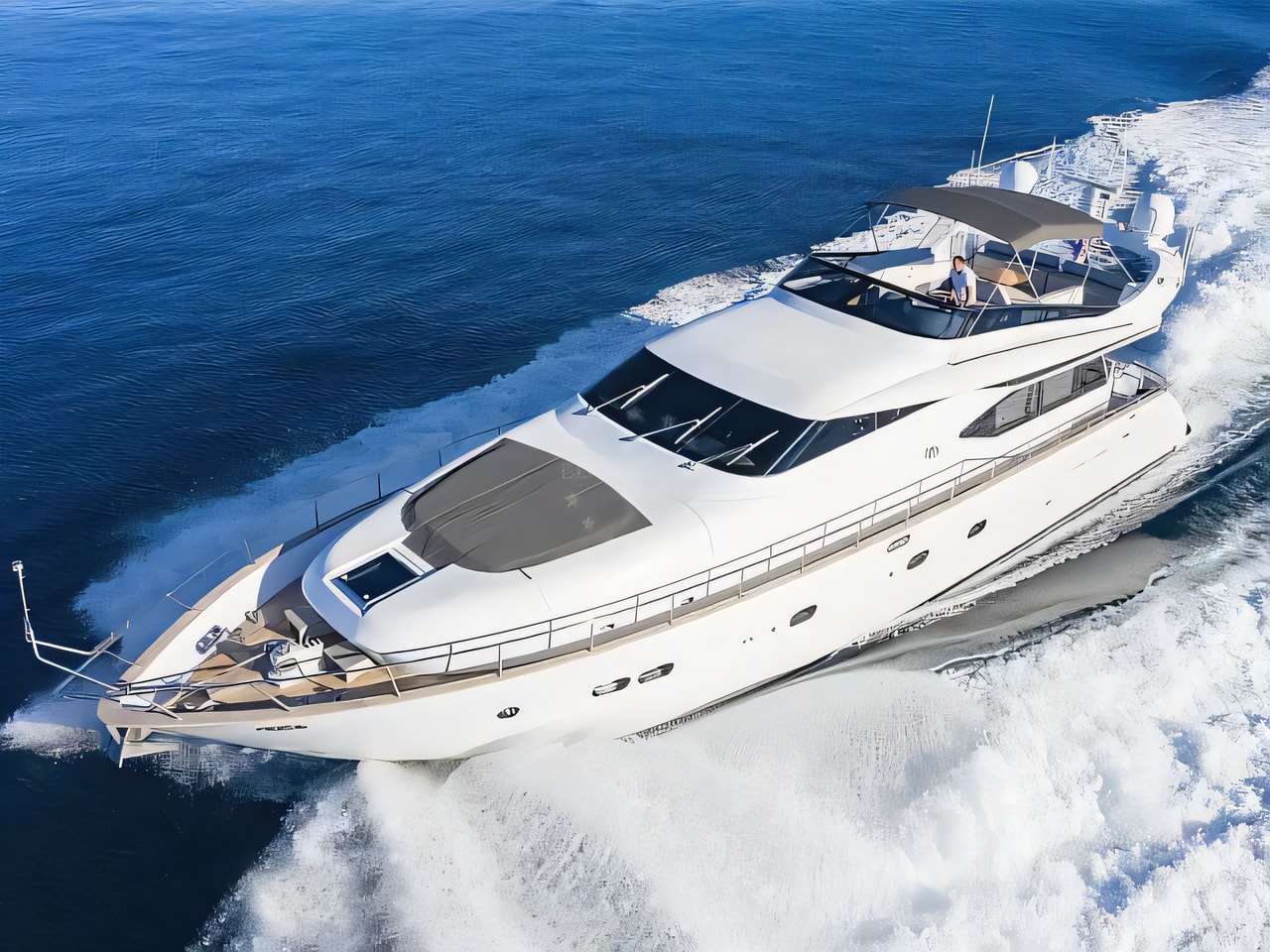 Exterior overview of Maiora 20S motoryacht for charter from Kastela Gomilica Marina in the Split sailing area Croatia